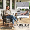 4 Pieces Patio Furniture Set with A Loveseat, Two Armchairs and A Coffee Table, Outdoor Conversation Set