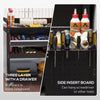 Tool Cart on Wheels, Utility Cart with Wheels, Ball Bearing Drawer, Storage Trays for Garage, Warehouse, Black