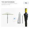 Patio Sun Umbrella, Outdoor Parasol with 6 Ribs, Cream White