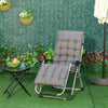 Reclining Zero Gravity Chair with Adjustable Backrest, Folding Garden Sun Lounger, Outdoor Recliner with Removable Cushion and Headrest, Dark Grey