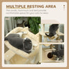 39.25'' Cat Tree Tower Multi-Level Kitten House with Scratching Post Condo Hammock Bed Ball Toy - Beige