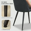 Set of 4 Modern Dining Chairs, Velvet Upholstered Kitchen Chairs with Steel Legs for Living Room, Dark Grey