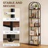 Bookshelf 5 Tier Arched Bookcase, 69.5