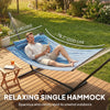 Hammock with Stand Heavy Duty Camping Hammock with Steel Frame for Patio Backyard Blue and White