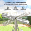 3-Seater Outdoor Swing Chair, Patio Swing, A Frame Porch Swing with Canopy, Garden Hammock Glider Bed, Light Grey