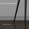 Dining Chairs Set of 2, Velvet-look Fabric Upholstered Kitchen Chairs with Backrest, Armrests and Steel Legs, Dark Grey
