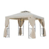 10' x 10' Patio Gazebo Outdoor, Canopy Shelter with Double-tier Roof, Pavilion Sidewalls for Garden Events