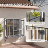 Wooden Catio Outdoor, Cat Window Box Enclosure for 2-3 Large Cats with 2 Jumping Platforms & Scratching Post, Grey