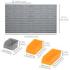 44PC Wall Mounted Storage Bins Parts Rack Kit with Storage Bins, Pegboard and Hooks, Garage Plastic Organizer, Orange
