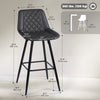 PU Leather Counter Height Bar Chairs Set of 2, 27.75