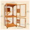 Catio Outdoor, Elevated Design, with Wheels, Resting Box, Water-Resistant, Multi Platforms, Orange