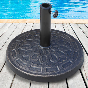 26 lbs Resin Round Umbrella Base Stand Market Parasol Base for Φ1.5