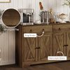Kitchen Sideboard Cabinet with 2 Drawers, 4 Barn Doors and 2 Adjustable Shelves, Buffet Table for Living Room, Tan