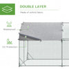 Galvanized Large Metal Chicken Coop Cage Walk-in Enclosure Poultry Hen Run House Playpen Rabbit Hutch with Cover for Outdoor Backyard 9.2' x 24.9' x 6.5'