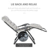 Reclining Zero Gravity Chair with Adjustable Backrest, Folding Garden Sun Lounger, Outdoor Recliner with Removable Cushion and Headrest, Light Grey