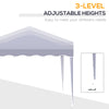 10' x 10' Pop Up Canopy Tent with Sand Bags, Instant Shelter with Adjustable Height and Carry Bag, Garden Outdoor Party Tent, White