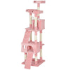 68-inch Multi-Level Cat Scratching Tree Kitty Activity Center Post Tower Condo Pet Furniture w/ Toy Pink