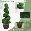Set of 2 Artificial Plants, Topiary Spiral Boxwood Trees with Pot, for Home Indoor Outdoor Decor, 90cm