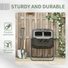 Tumbling Compost Bin Outdoor Dual Chamber 360° Rotating Composter 43 Gallon w/ Sliding Doors & Solid Steel Frame, Green