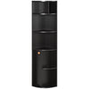 5-Tier Corner Bookcase, Storage Bookshelf, Freestanding Display Shelves with Open Compartments and Cabinet for Home Office, Living Room, Study, Black