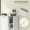 Laundry Cabinet with Removable Basket, Tilt Out Laundry Hamper with Adjustable Shelf and Open Compartments, White
