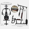 Soozier Home Gym Weights Machine, Multi Gym Lat Pulldown and Leg Workout Equipment with 99lbs Weight Stack