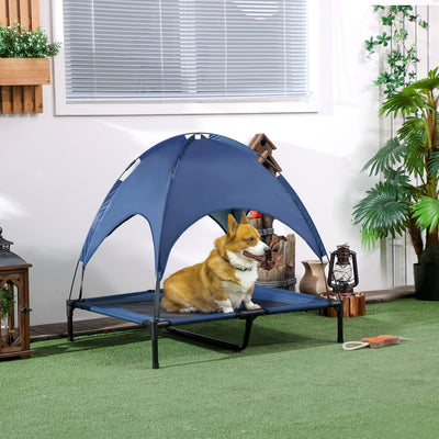 Elevated Dog Bed with Canopy, Portable Raised Dog Cot for L Sized Dogs, Indoor & Outdoor, 36
