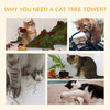 8.5ft Cat Climbing Tree 5-Tier Kitty Activity Center with Scratching Post Beige