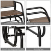 Patio Glider Outdoor Glider Chair with Breathable Mesh Seat & Backrest, Armrests and Metal Frame, Brown