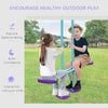 3 in 1 Metal Swing Set with Double Swings, Glider for Backyard, Outdoor, Playground, Purple