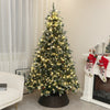 6 Foot Prelit Artificial Christmas Tree with Dual Colour LED Light, Hinged Xmas Tree for Home Office Holiday