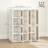 Portable Wardrobe, Foldable Plastic Closet with 8 Compartments, 2 Hanging Rods and Magnetic Clear Doors