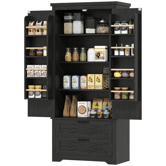 Farmhouse Kitchen Pantry Storage Cabinet, 64
