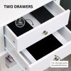 Modern Sofa Side Table, Accent End Table with Drawers and Storage Shelf, Nightstand for Bedroom Living Room, White