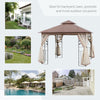 10'x10' Soft-top Steel Patio Gazebo Outdoor Sun Shelter with 2-Tier Polyester Roof, Curtain Sidewalls