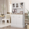 Kitchen Cabinet with Charging Station, 2 Tilt Out Cabinets, Microwave Stand, Freestanding Kitchen Pantry Cabinet