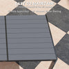 7 Piece Outdoor Dining Set with 6 Stackable Chairs, Rectangle Table, WPC Slatted Top, Rust-Resistant Steel Frame