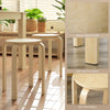 Round Stackable Chairs Set of 4, 18-Inch Backless Stacking Stools for Kitchen, Dining Room, Office, Outdoors, Natural