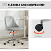 Vanity Chair for Makeup, Velvet Comfy Office Chair with Adjustable Height, Swivel Wheels for Bedroom, Living Room, Grey