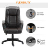 Chaise de bureau de massage, Fauteuil de direction à dossier haut avec vibration à 6 points, minuterie, hauteur réglable, siège pivotant et fonction berçante, Noir