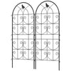Set of 2 Metal Garden Trellis, Decorative Trellis Panels, Bird Design, 19.7