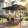10' x 10' Gazebo, Soft Top Outdoor Gazebo with 2-Tier Roof, Metal Frame