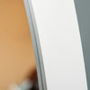 Floor Standing Mirror Full Length Mirror with Adjustable Angle Oval Frame for Dressing Room Bedroom Living Room White