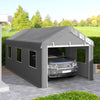 10' x 20' Carport, Heavy Duty Portable Garage with 6 Mesh Windows and 2 Doors