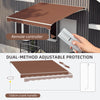 10' x 8' Electric Awning, Retractable Awning Sun Shade Shelter with Remote Controller, Manual Crank Handle and Aluminum Frame, for Deck, Balcony, Yard, Coffee