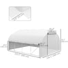 13 x 9.8ft Walk-in Polytunnel Greenhouse, Zipped Roll Up Sidewalls, Mesh Door, 8 Mesh Windows, Plant Labels and Gloves, Wind Resistance, White