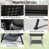 3-Person Porch Swing Chair, Patio Swing Bench with Adjustable Canopy, Removable Thicken Cushion and Weather Resistant Steel Frame for Outdoor, Garden, Poolside, Black