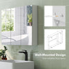 Three-Mirror Bathroom Medicine Storage Cabinet - White