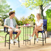 Outdoor Bar Stools Set of 2, Swivel Bar Height Chairs with High Back, Curved Armrests and Steel Frame for Balcony, Navy Blue