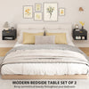 Floating Nightstands, Wall Mounted Bedside Tables Set of 2 with Drawer and Open Shelf, White